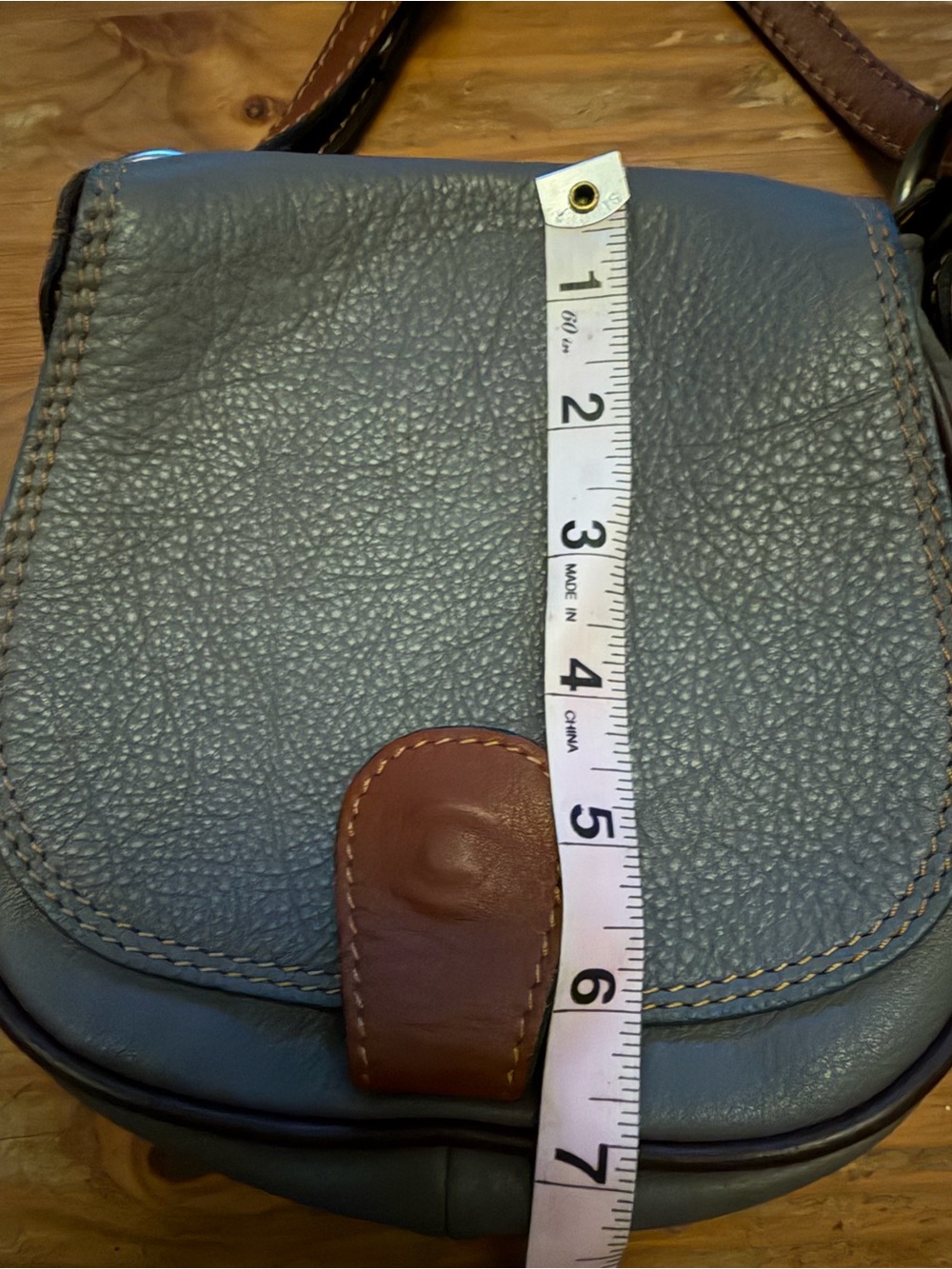 Italian Leather Crossbody Saddle Bag Equestrian Heritage Boho Brown Gray - Picture 3 of 5